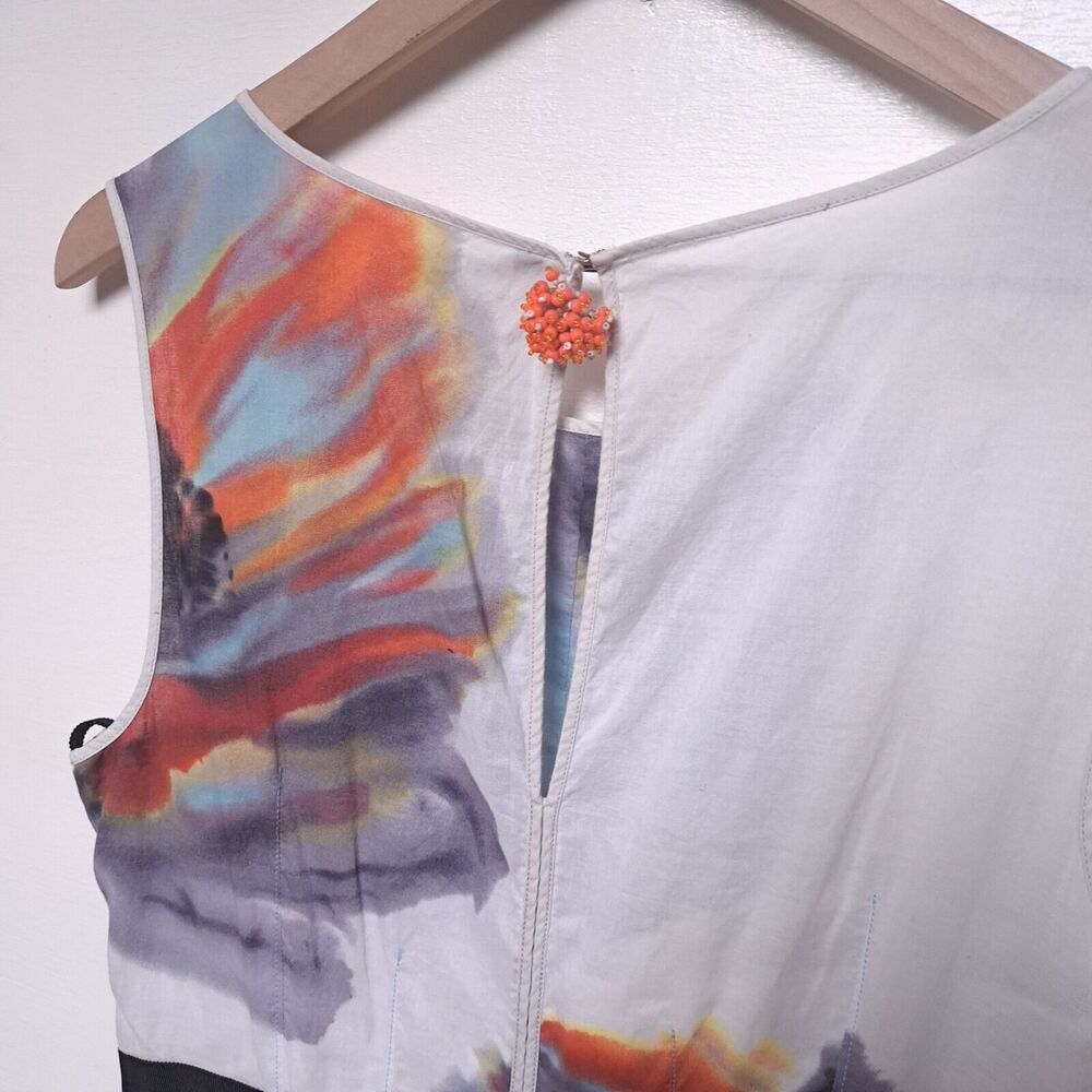 Anthropologie Leifsdottir Morning Colors Dress 8 Retro 50s Party Fit & Flare - Picture 5 of 12
